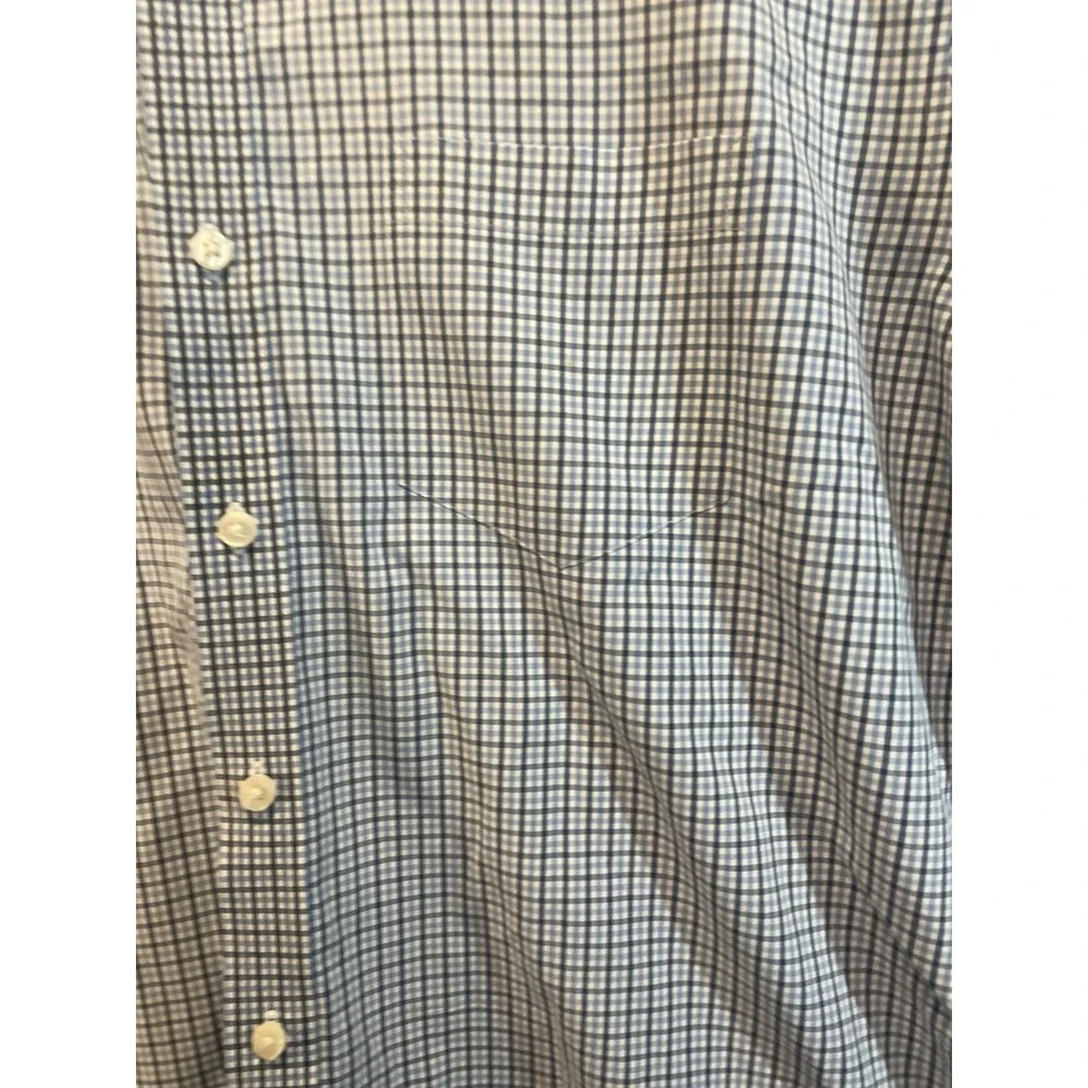 LL Bean Shirt Mens XL ‎ Blue Green  Plaid Oxford Long Sleeve Button Up Dress